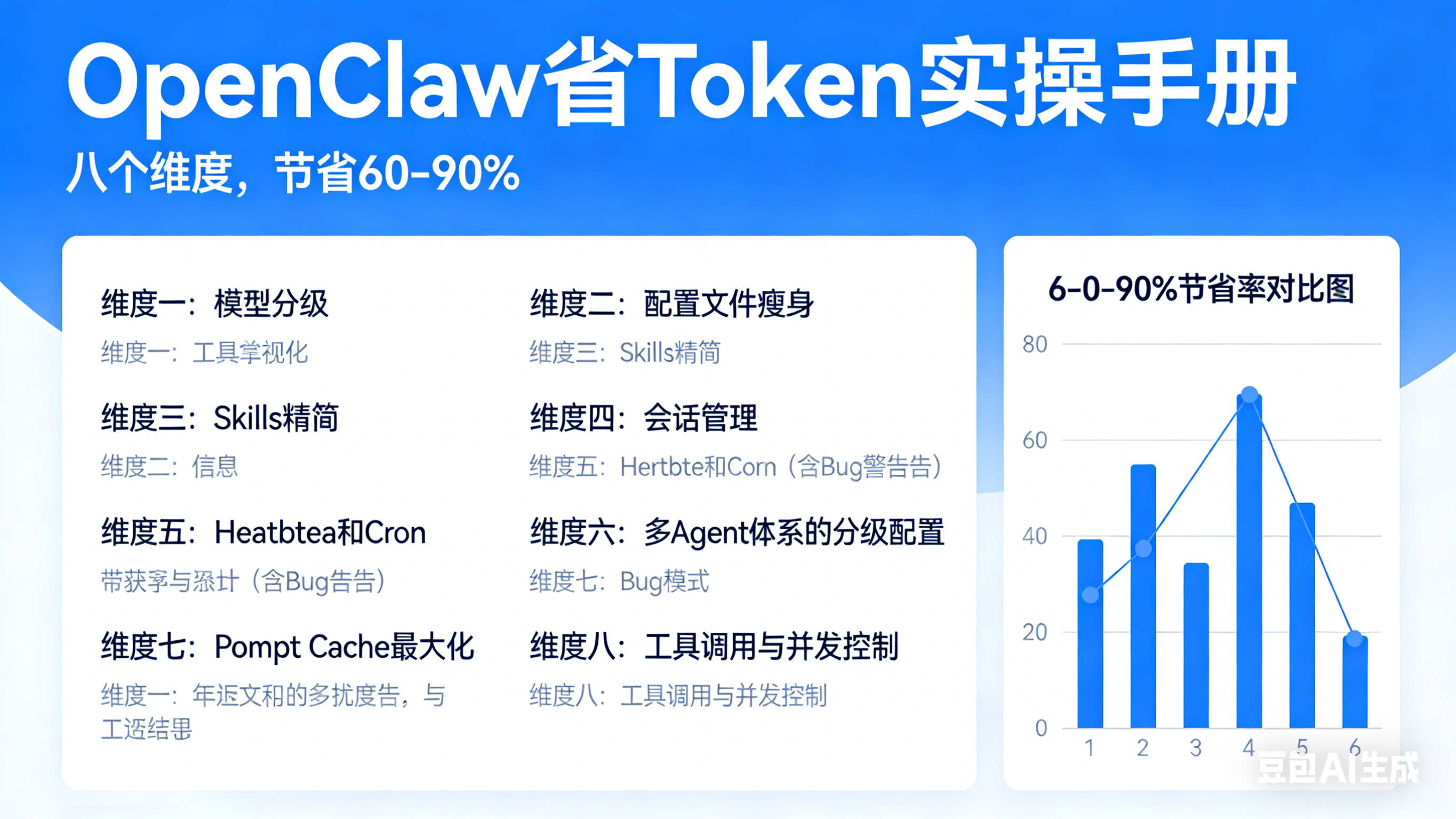 OpenClaw 省 Token 实操手册：八个维度，节省 60–90%