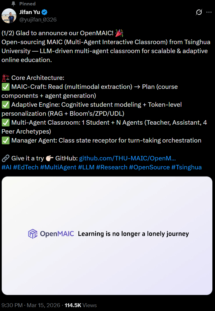 刚刚，清华团队养出了一只「龙虾老师」！教育版OpenClaw震撼开源