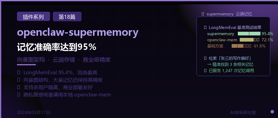 OpenClaw记忆准确率95%怎么做到