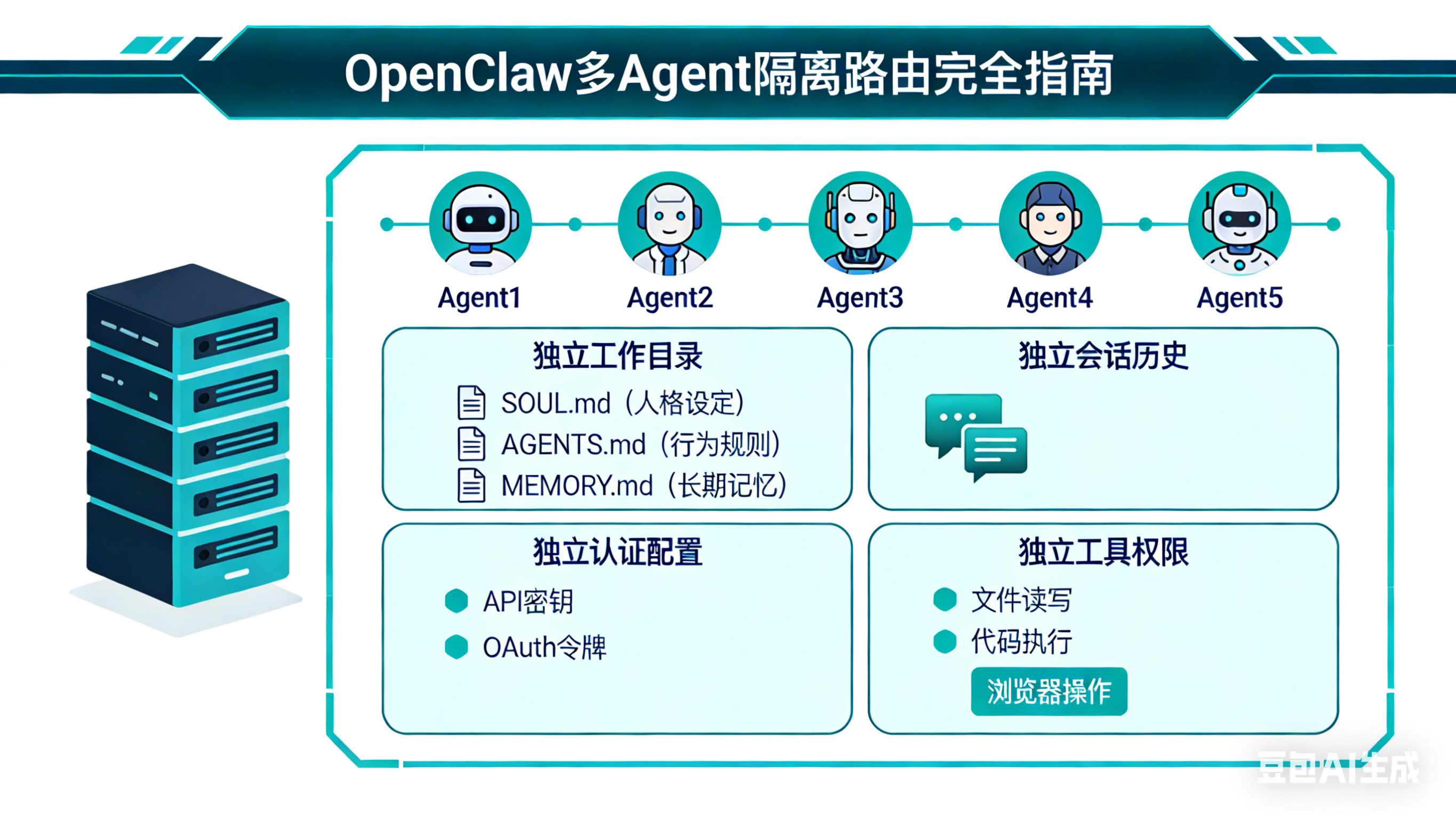 一台服务器，五个 AI 角色：OpenClaw 多 Agent 隔离路由完全指南